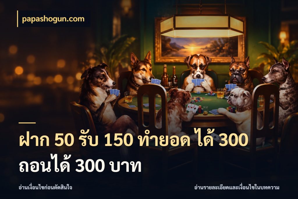 ฝาก 50 รับ 150 ทํายอด ได้ 300 ถอนได้ 300 บาท ยอดฝากและยอดรับในมุมของคนชอบลุ้น ในมุม papashogun.com