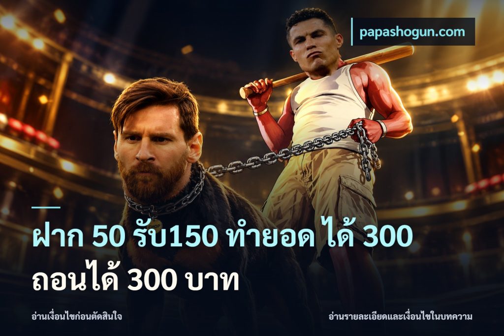 ฝาก 50 รับ150 ทำยอด ได้ 300 ถอนได้ 300 บาท