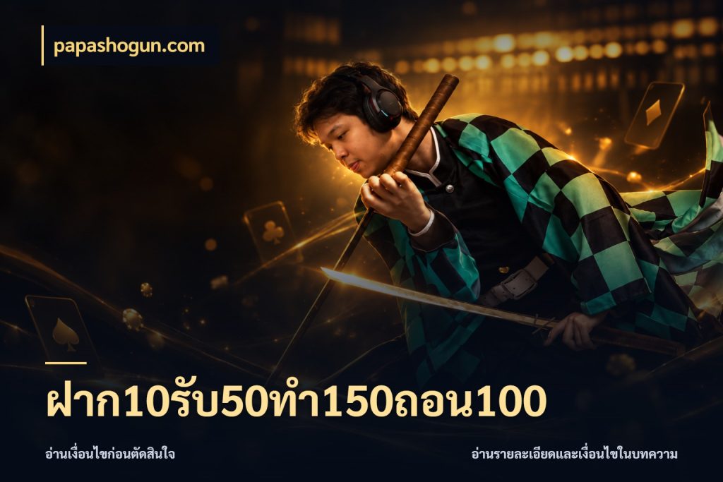ฝาก10รับ50ทํา150ถอน100 สีสันของโปรฝากและยอดรับ ในมุม papashogun.com