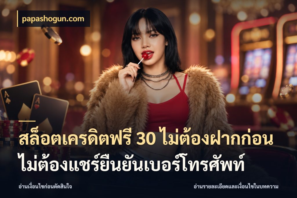 สล็อตเครดิตฟรี 30 ไม่ต้องฝากก่อนไม่ต้องแชร์ยืนยันเบอร์โทรศัพท์ สีสันของเครดิตฟรีและเกมแนวที่ชอบ สไตล์ papashogun.com
