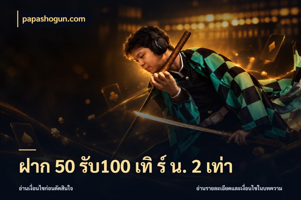 ฝาก 50 รับ100 เทิ ร์ น. 2 เท่า โปรยอดรับที่สายเกมสนใจ กับ papashogun.com