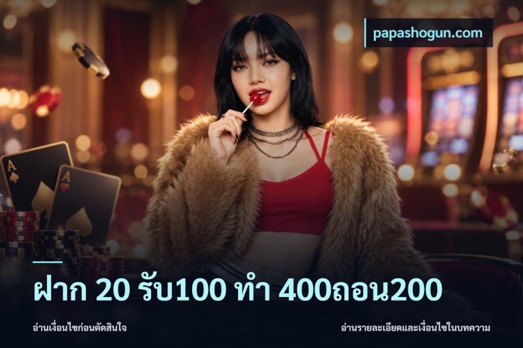 ฝาก 20 รับ100 ทํา 400ถอน200
