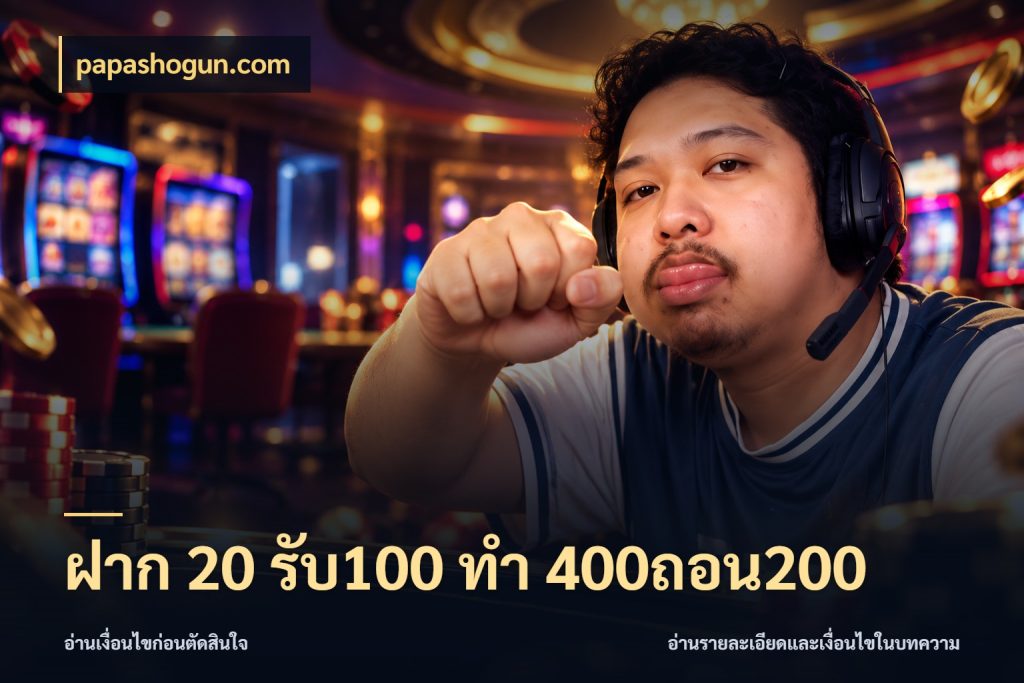 ฝาก 20 รับ100 ทํา 400ถอน200 papashogun.com สายโบนัสเลือกจังหวะสนุกได้อย่างไร