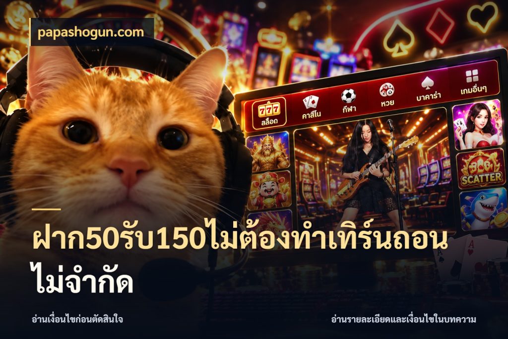 ฝาก50รับ150ไม่ต้องทําเทิร์นถอนไม่จํากัด papashogun.com สนุกกับตัวเลือกโปรในสไตล์ของคุณ