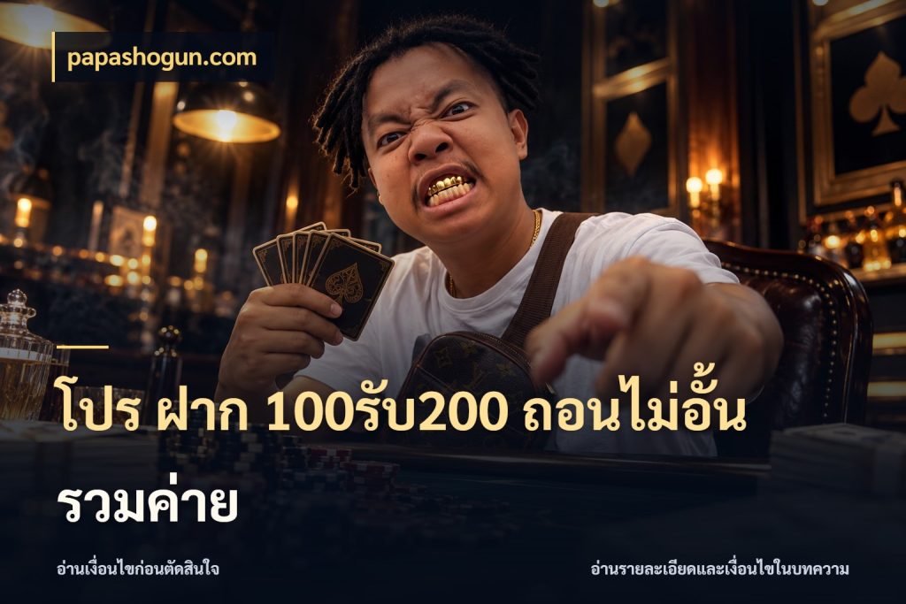 โปร ฝาก 100รับ200 ถอนไม่อั้น รวมค่าย ยอดฝากและยอดรับในมุมของคนชอบลุ้น สไตล์ papashogun.com