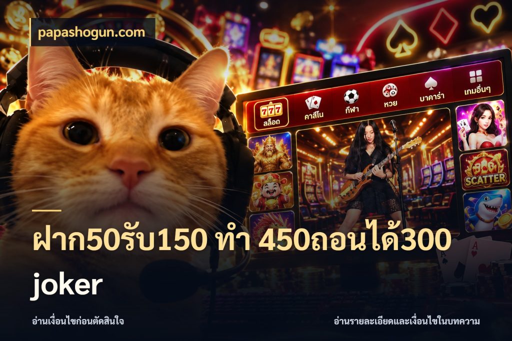 ฝาก50รับ150 ทํา 450ถอนได้300 joker สีสันของโปรฝากและยอดรับ สไตล์ papashogun.com