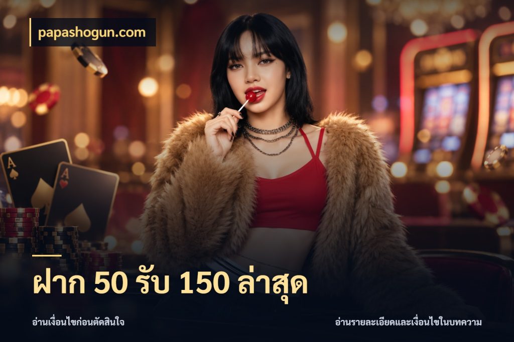 ฝาก 50 รับ 150 ล่าสุด เปิดมุมโปรให้เข้ากับเกมแนวโปรด ในมุม papashogun.com