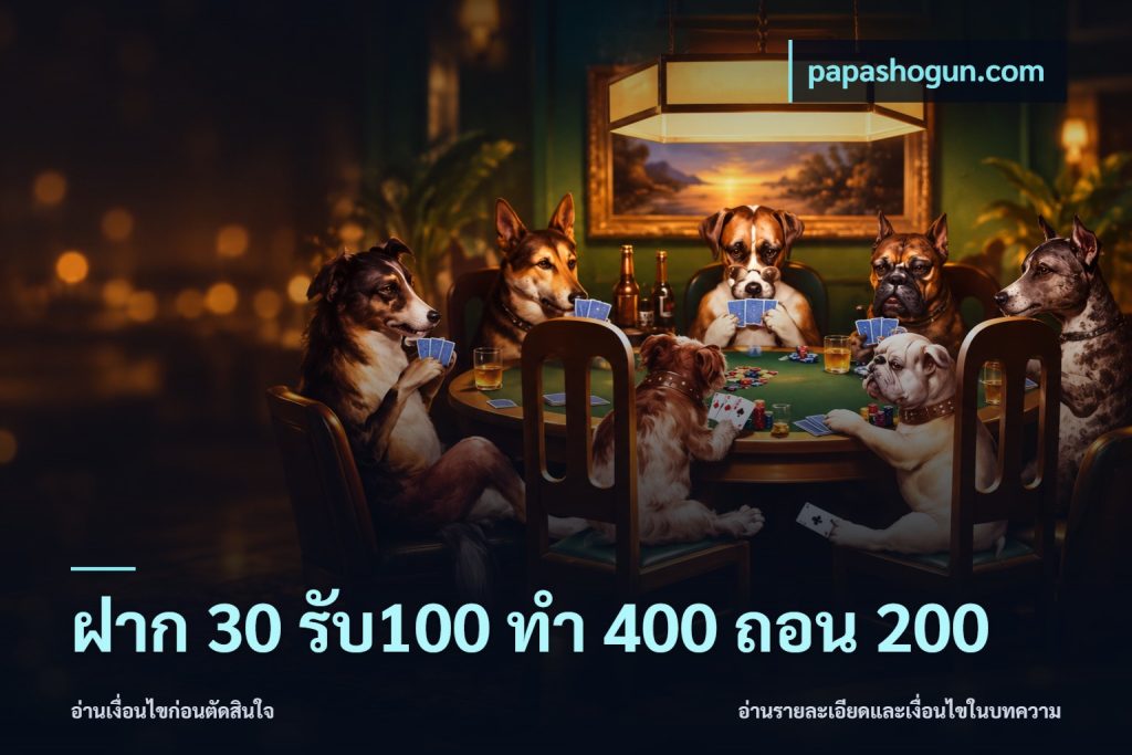 ฝาก 30 รับ100 ทํา 400 ถอน 200
