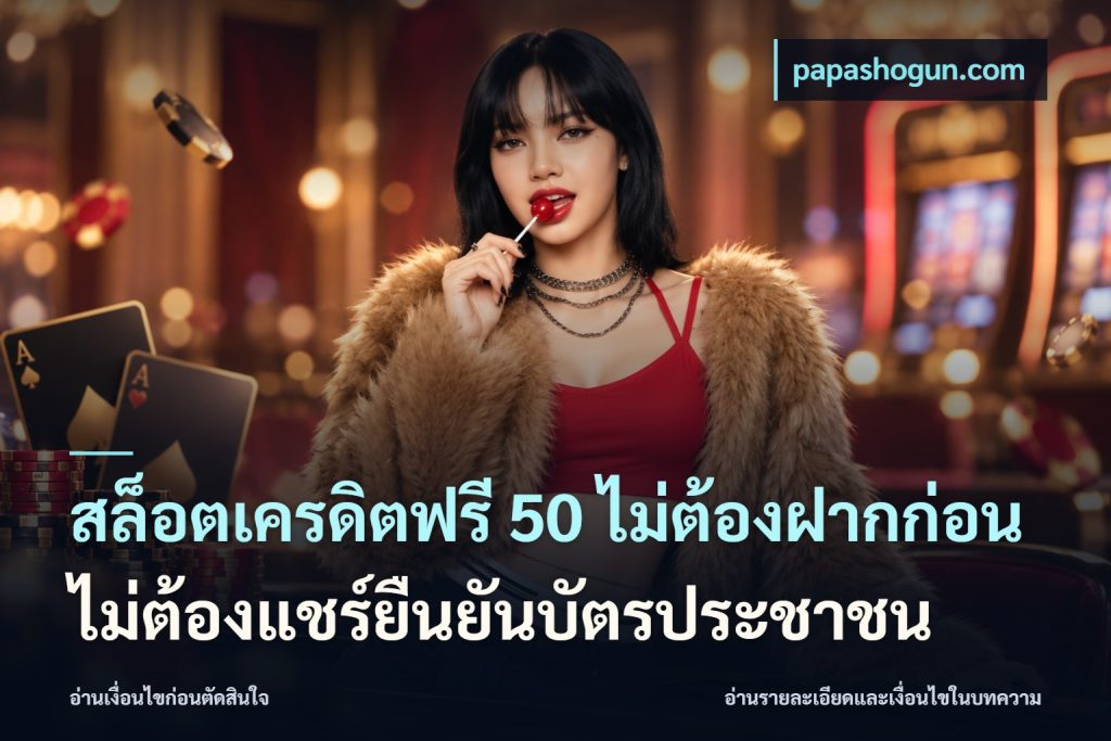 สล็อตเครดิตฟรี 50 ไม่ต้องฝากก่อนไม่ต้องแชร์ยืนยันบัตรประชาชน