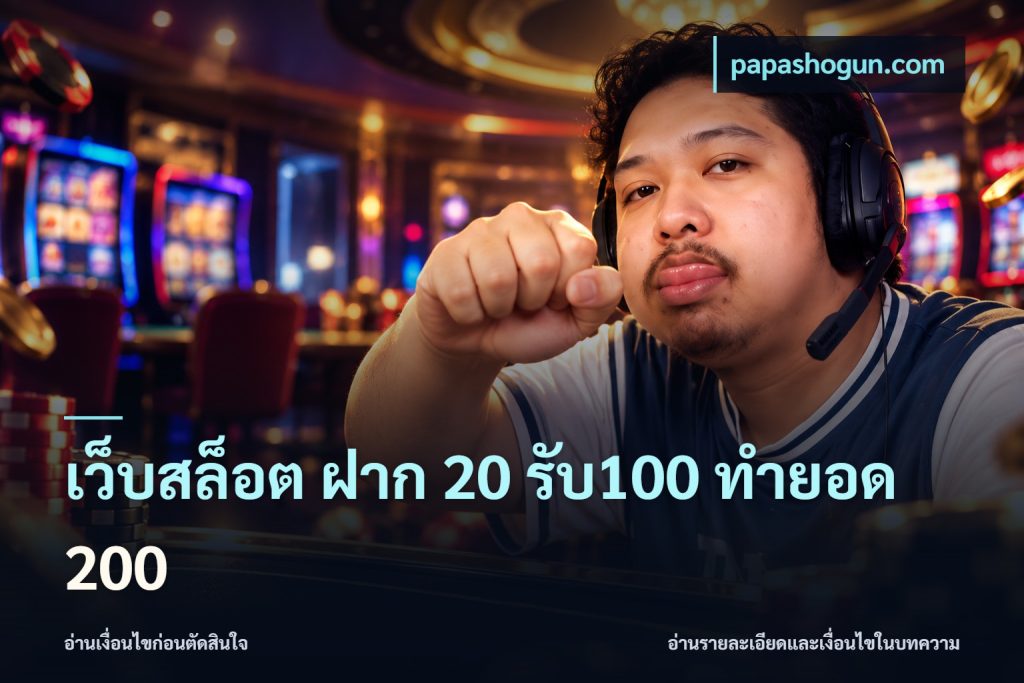 เว็บสล็อต ฝาก 20 รับ100 ทำยอด 200
