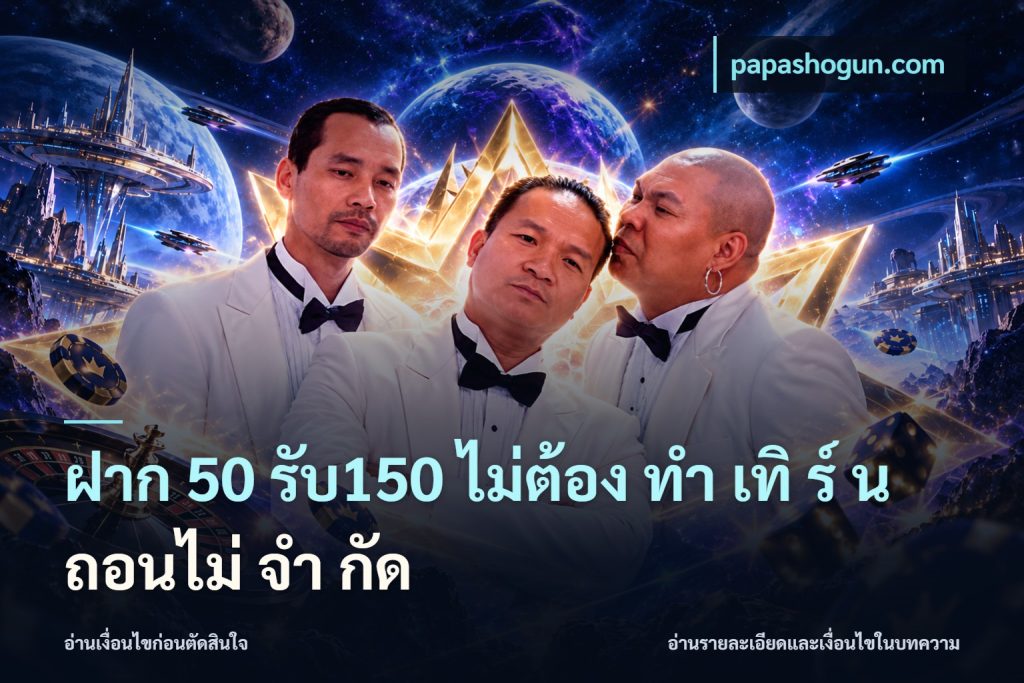 ฝาก 50 รับ150 ไม่ต้อง ทํา เทิ ร์ น ถอนไม่ จํา กัด