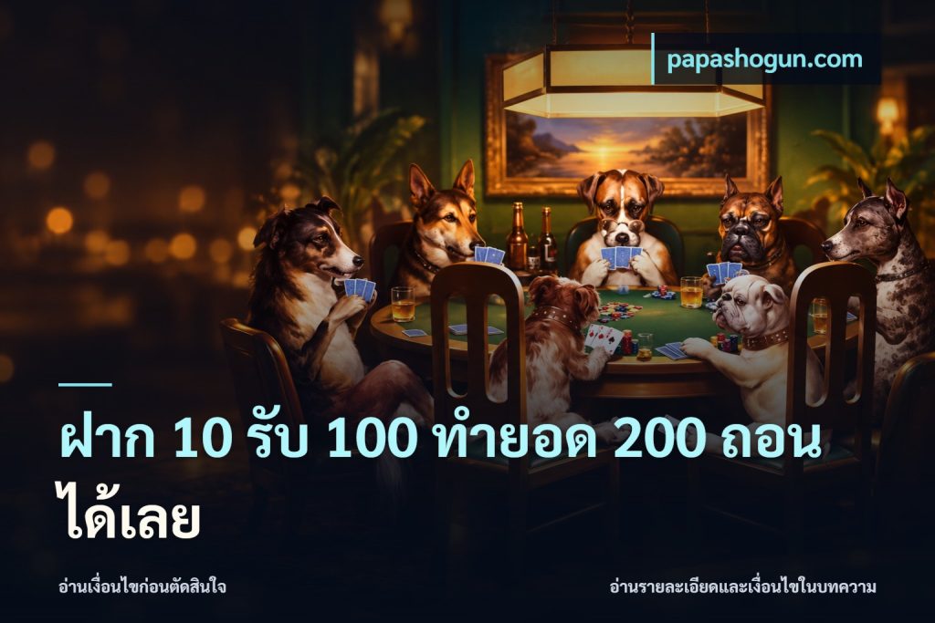 ฝาก 10 รับ 100 ทํายอด 200 ถอนได้เลย