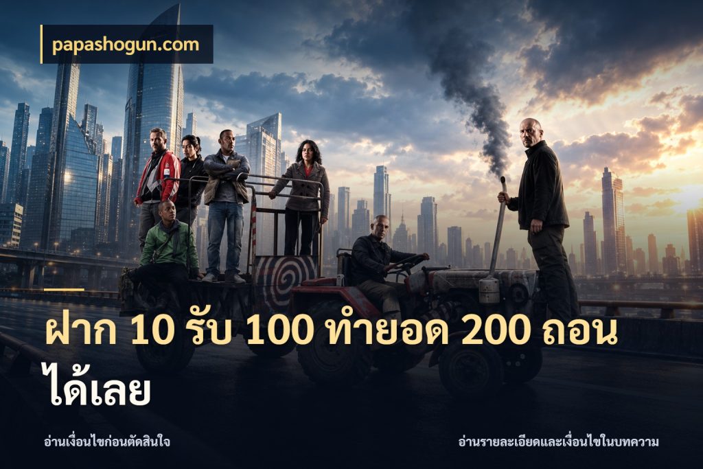 ฝาก 10 รับ 100 ทํายอด 200 ถอนได้เลย จับประเด็นยอดรับก่อนเลือกความสนุก กับ papashogun.com