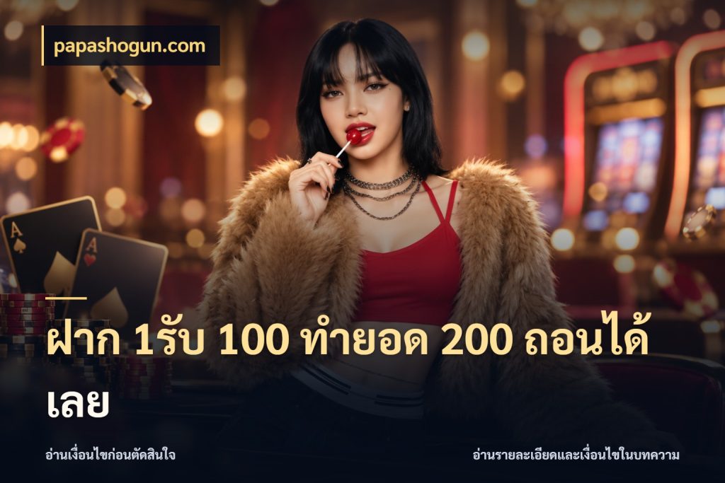 ฝาก 1รับ 100 ทํายอด 200 ถอนได้เลย สายโบนัสเลือกจังหวะสนุกได้อย่างไร ในมุม papashogun.com
