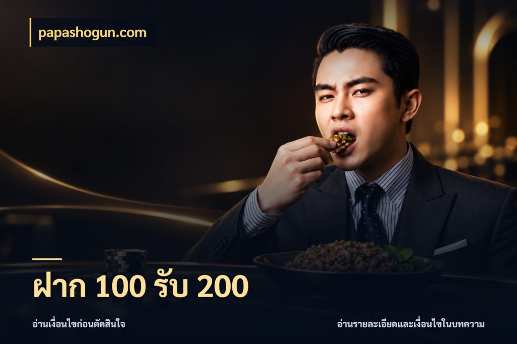 ฝาก 100 รับ 200 เปิดมุมโปรให้เข้ากับเกมแนวโปรด สไตล์ papashogun.com
