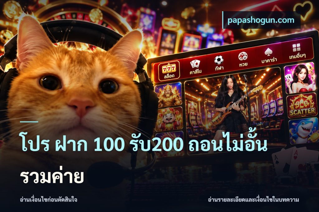 โปร ฝาก 100 รับ200 ถอนไม่อั้น รวมค่าย
