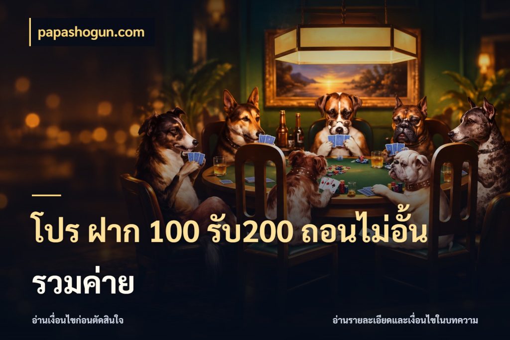 โปร ฝาก 100 รับ200 ถอนไม่อั้น รวมค่าย โปรกับเกมที่ชอบเลือกให้ตรงสไตล์ สไตล์ papashogun.com