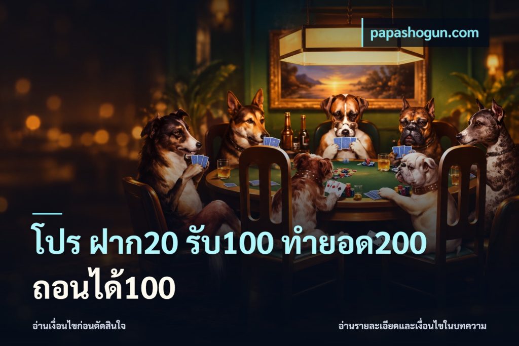 โปร ฝาก20 รับ100 ทำยอด200 ถอนได้100