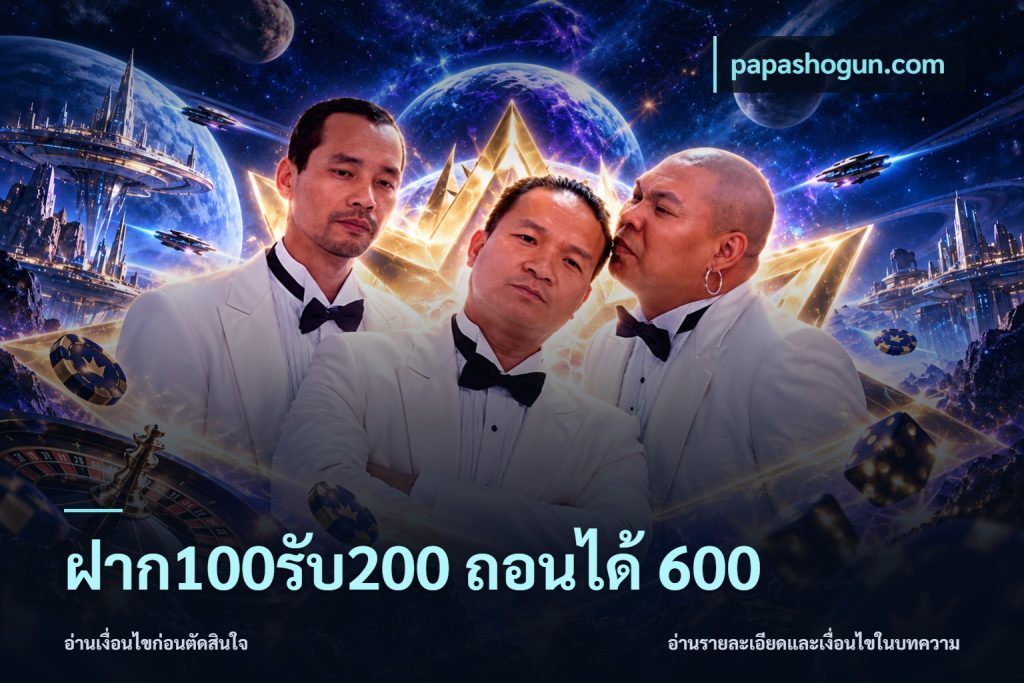 ฝาก100รับ200 ถอนได้ 600
