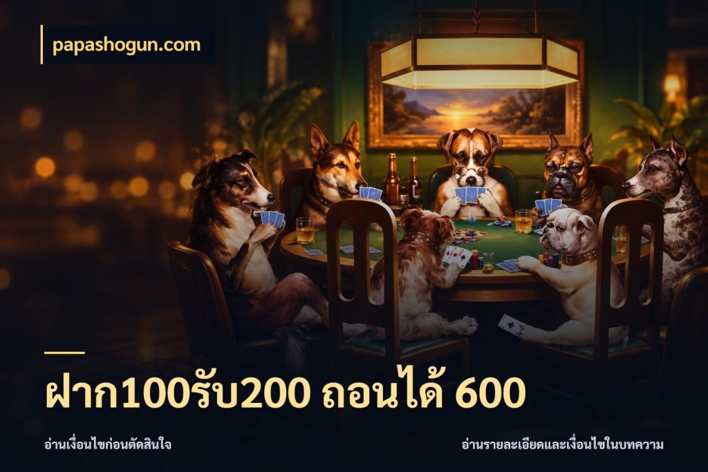 ฝาก100รับ200 ถอนได้ 600 รูปแบบโบนัสกับสิทธิ์ของสายเกม สไตล์ papashogun.com