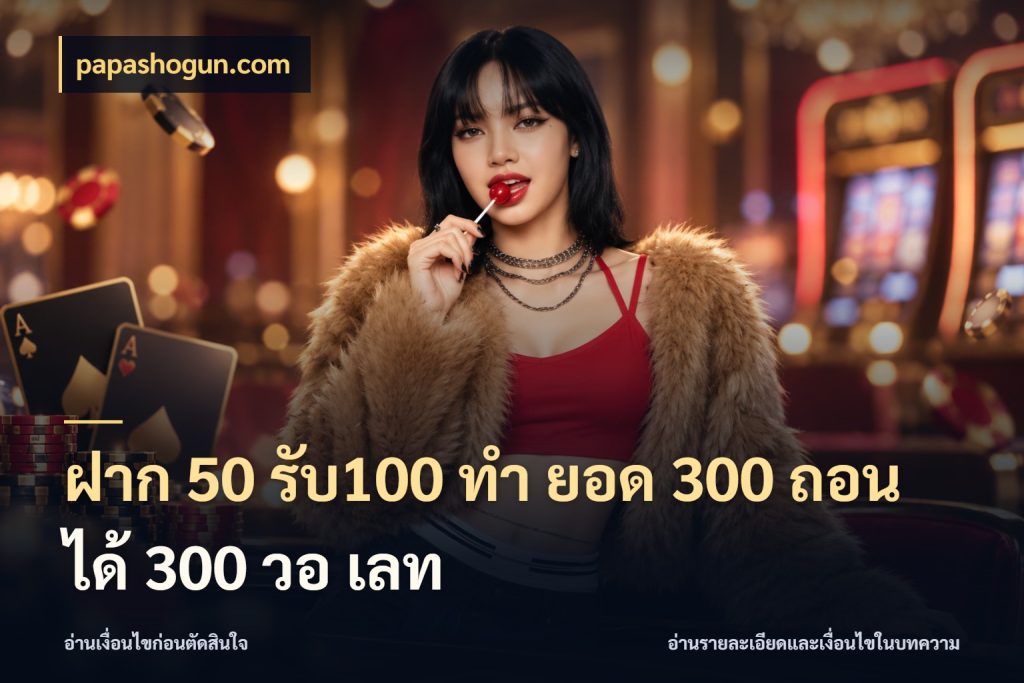 ฝาก 50 รับ100 ทํา ยอด 300 ถอนได้ 300 วอ เลท โปรกับเกมที่ชอบเลือกให้ตรงสไตล์ กับ papashogun.com