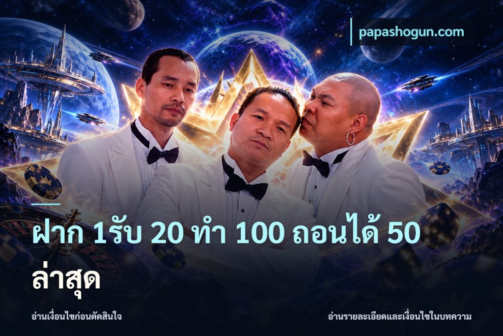 ฝาก 1รับ 20 ทำ 100 ถอนได้ 50 ล่าสุด