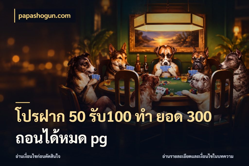 โปรฝาก 50 รับ100 ทํา ยอด 300 ถอนได้หมด pg papashogun.com ยอดฝากและยอดรับในมุมของคนชอบลุ้น
