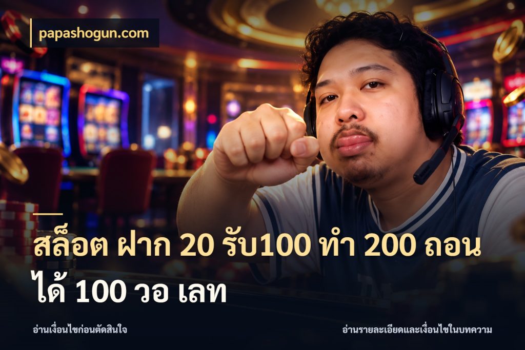 สล็อต ฝาก 20 รับ100 ทํา 200 ถอนได้ 100 วอ เลท โปรกับเกมที่ชอบเลือกให้ตรงสไตล์ กับ papashogun.com