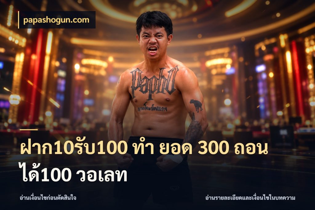 ฝาก10รับ100 ทํา ยอด 300 ถอนได้100 วอเลท รูปแบบโบนัสกับสิทธิ์ของสายเกม กับ papashogun.com