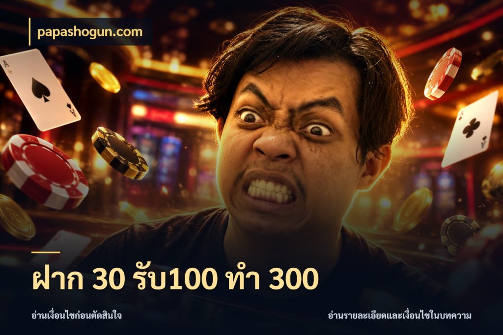 ฝาก 30 รับ100 ทำ 300 จุดเด่นของเครดิตที่คนชอบเกมอยากรู้ ในมุม papashogun.com