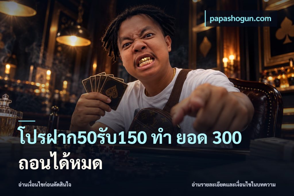 โปรฝาก50รับ150 ทํา ยอด 300 ถอนได้หมด
