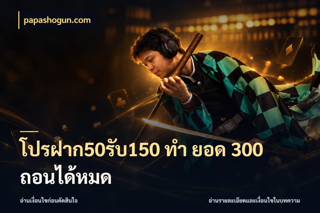 โปรฝาก50รับ150 ทํา ยอด 300 ถอนได้หมด papashogun.com จับคู่โบนัสกับสไตล์เกมที่ชอบ