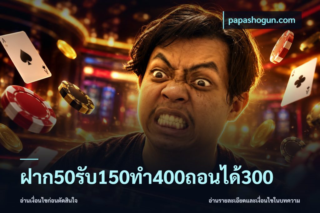 ฝาก50รับ150ทํา400ถอนได้300
