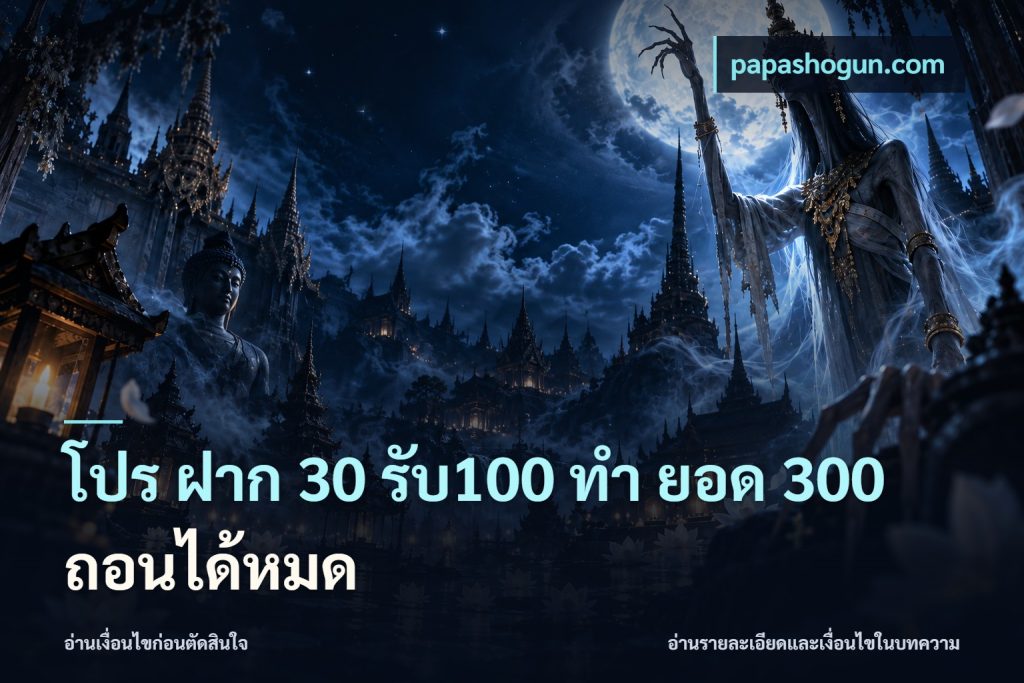 โปร ฝาก 30 รับ100 ทํา ยอด 300 ถอนได้หมด