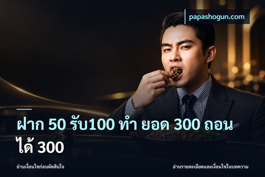 ฝาก 50 รับ100 ทํา ยอด 300 ถอนได้ 300