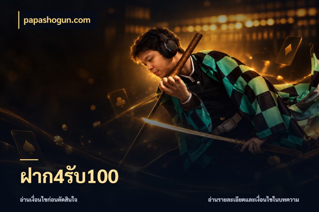 ฝาก4รับ100 รูปแบบโบนัสกับสิทธิ์ของสายเกม ในมุม papashogun.com