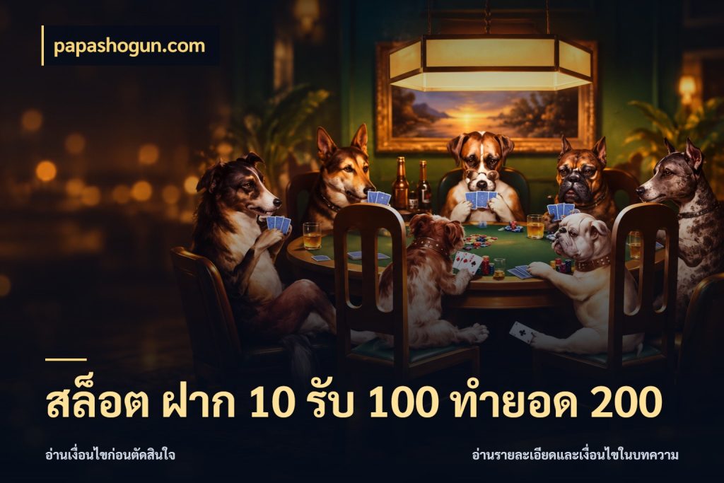 สล็อต ฝาก 10 รับ 100 ทำยอด 200 สายโบนัสเลือกจังหวะสนุกได้อย่างไร สไตล์ papashogun.com