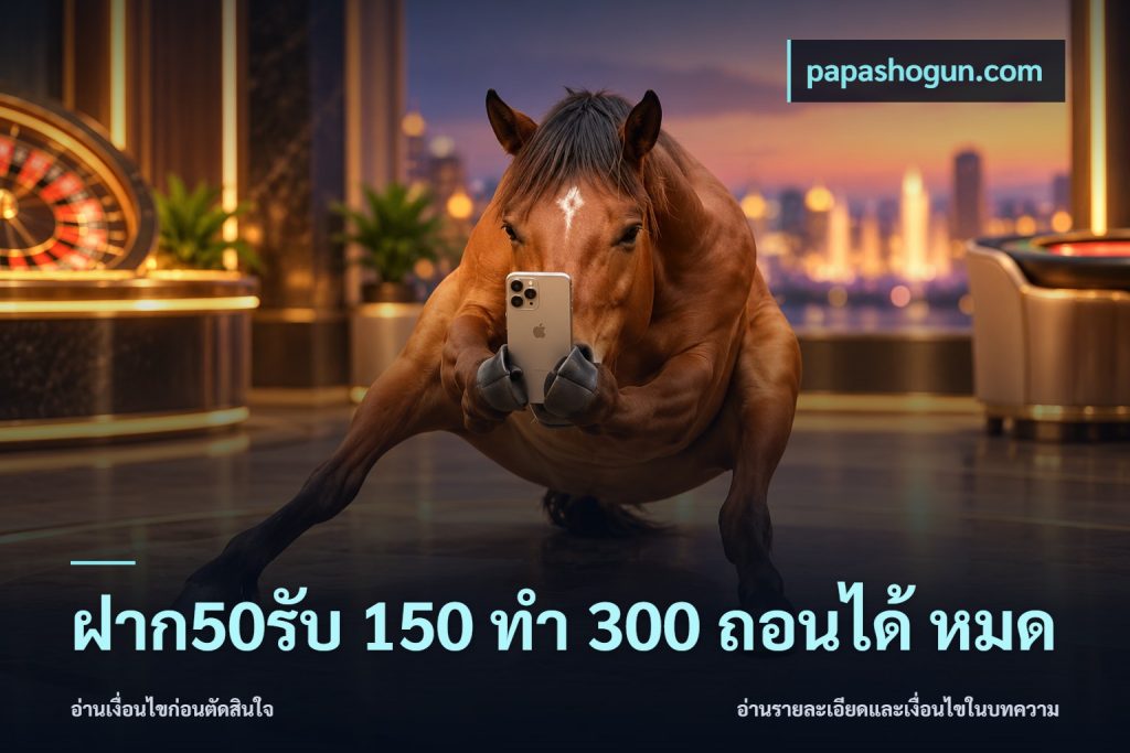 ฝาก50รับ 150 ทำ 300 ถอนได้ หมด