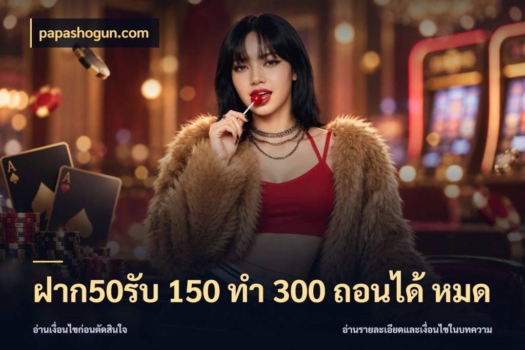 ฝาก50รับ 150 ทำ 300 ถอนได้ หมด เครดิตกับรูปแบบโปรที่ตรงใจ กับ papashogun.com