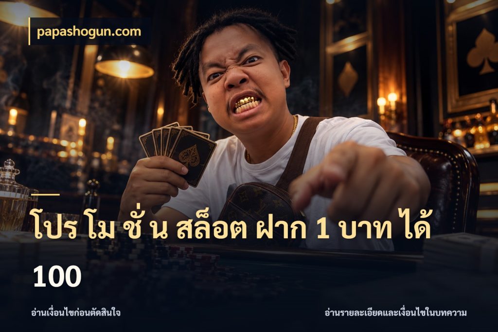 โปร โม ชั่ น สล็อต ฝาก 1 บาท ได้ 100 โปรยอดรับที่สายเกมสนใจ ในมุม papashogun.com
