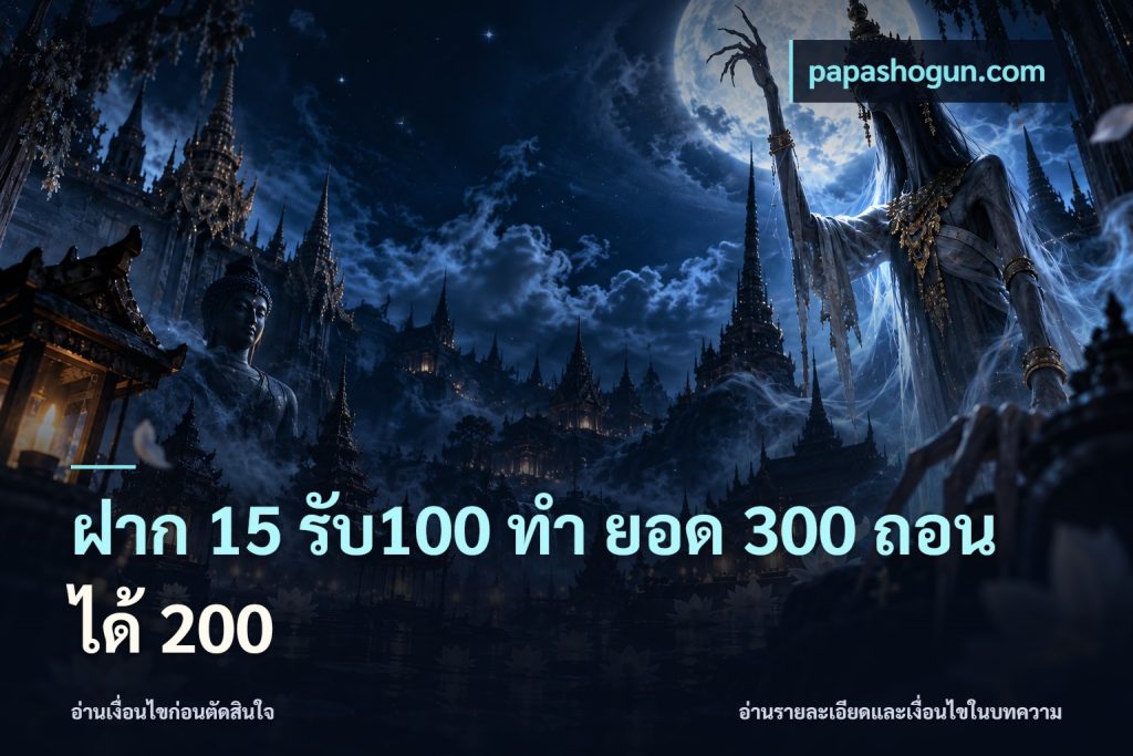 ฝาก 15 รับ100 ทํา ยอด 300 ถอนได้ 200