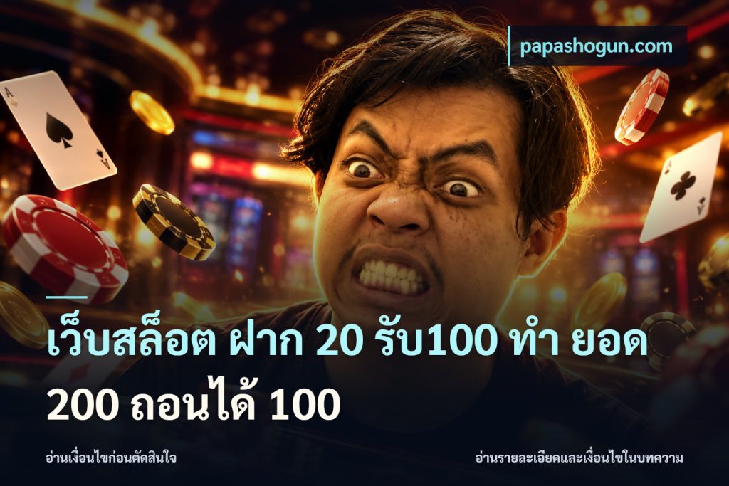 เว็บสล็อต ฝาก 20 รับ100 ทํา ยอด 200 ถอนได้ 100