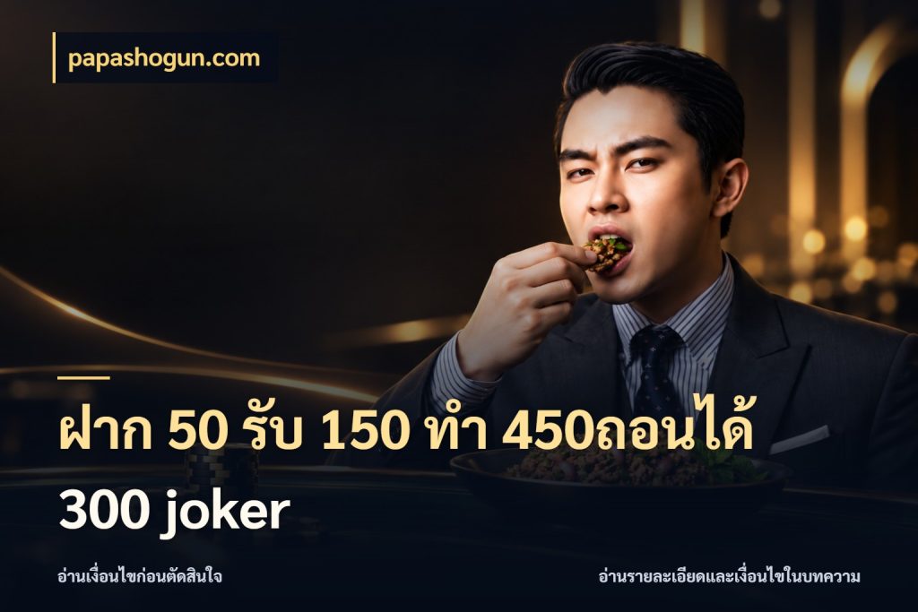 ฝาก 50 รับ 150 ทํา 450ถอนได้ 300 joker รูปแบบโบนัสกับสิทธิ์ของสายเกม สไตล์ papashogun.com