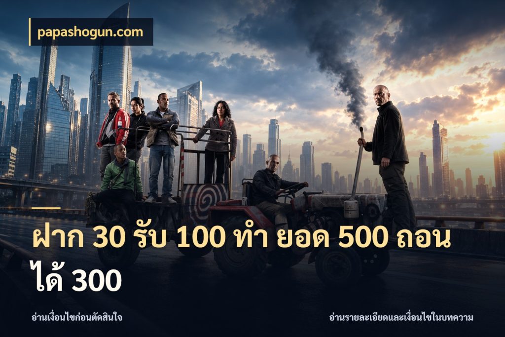 ฝาก 30 รับ 100 ทํา ยอด 500 ถอนได้ 300 เปิดมุมโปรให้เข้ากับเกมแนวโปรด กับ papashogun.com