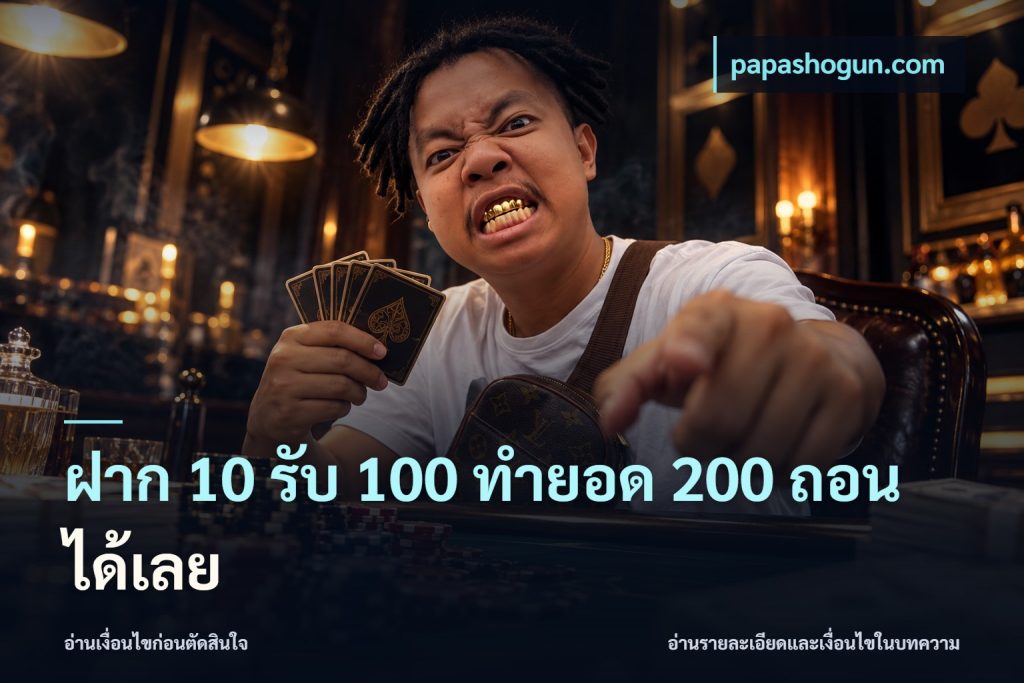 ฝาก 10 รับ 100 ทำยอด 200 ถอนได้เลย