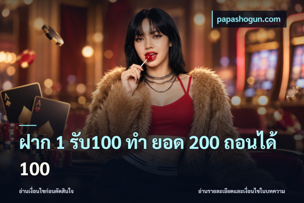 ฝาก 1 รับ100 ทํา ยอด 200 ถอนได้ 100